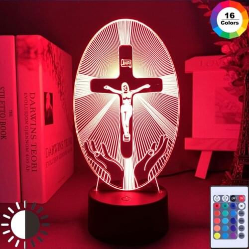 Crucifixion of Jesus Led Night Light for Church Decoration Lights Cool Gift for Christians Usb Battery Powered Room Table Lamp