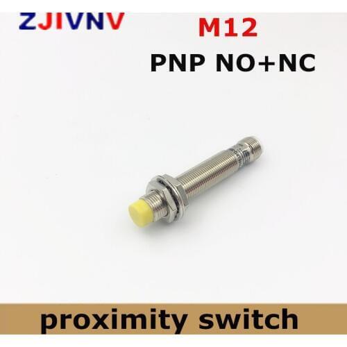 M12 PNP NO+NC normally open&close connector type proximity switch inductive sensor DC wire distance 4mm