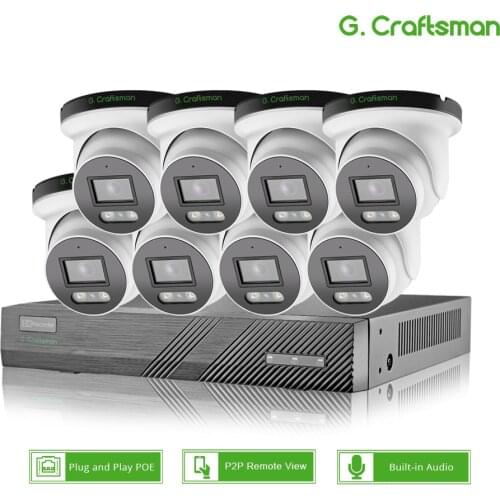 8ch 4K POE Kit System 5MP CCTV Security Sony H.265 8ch NVR Indoor Dome Waterproof Audio IP Camera Surveillance Video P2P Alarm