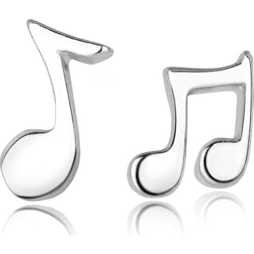 Minimalist Music Note Pulse Stud Earrings For Women Tiny Asymmetric Earring Piercing Accessories Girls' Creative Small Earrings