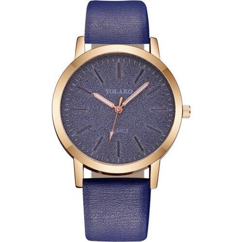 Womens Watch Top Brand Fashion Simple Leather Ladies Watches YOLAKO Faux Analog Quartz Wrist Watch Clock saat Gift Reloj Mujer