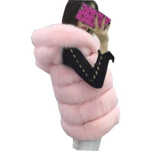 4XL mink fur Vest Coat Women fox fur woolen shawl big coat outwear oversized with hood with fur trim collar with fur Vest Coat