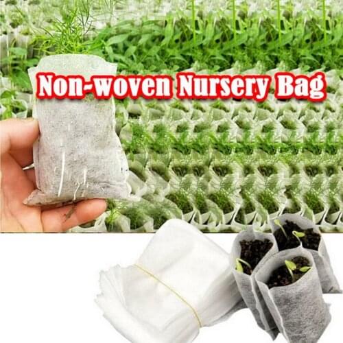 100pcs/lot Non-woven Fabric Seeding Nursery Bags 8*10cm Garden Flower Plants Seeding Bags Organic Biodegradable Grow Bags