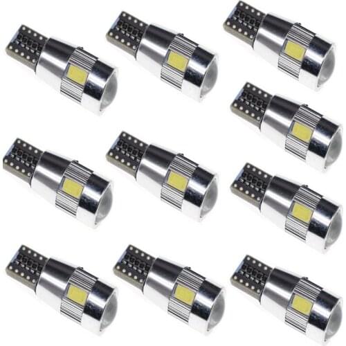 10x t10 led flashing light canbus w5w car auto interior dome light wedge side reading lamp rear parking brake 6smd 5w5 5630