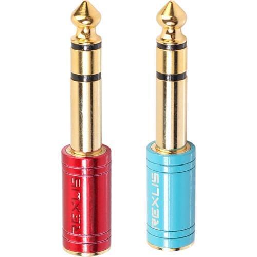 2 Pieces 6.35mm Male to 3.5mm Female Jack Headphone Amplifier Stereo Adapters Converters