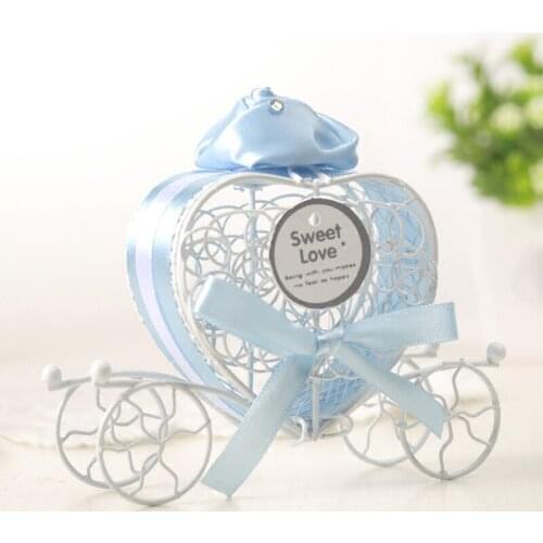 20Pcs Creative Metal Carriage Gift Box Tinplate Wedding Candy Packaging Bags Chocolate Baby Shower Party Supplies