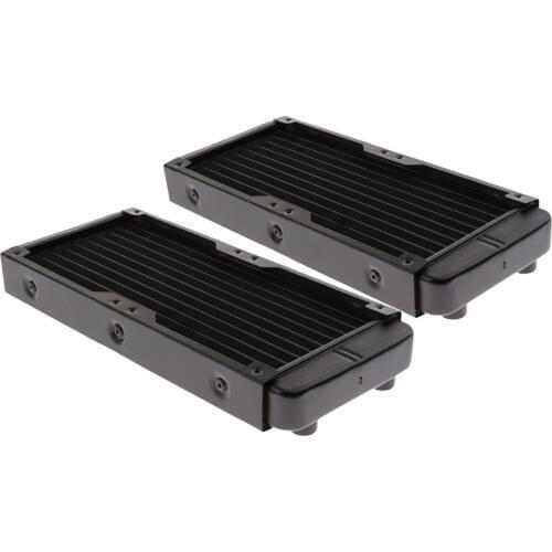 2x 240mm 10Pipe Computer Radiator Water Cooler fr CPU Heatsink Screw