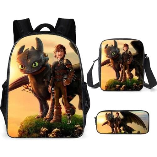 3 Pcs/Set Backpack New School Backpack Teenage Boys Girls Student School Bag Teenage Students Bag Travel Backpack C247