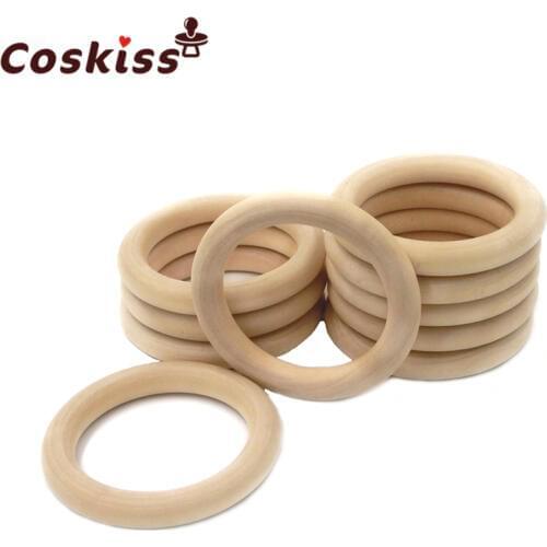 30pcs 30mm(1.18inch)Unfinished Wooden Ring Natural Beech DIY Wood Baby Teething Ring