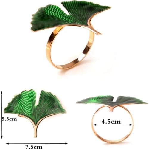 4pcs Napkin Ring Ginkgo Leaves Napkin Ring Buckle Holders For Wedding Party Festivals Dinner Table Decoration