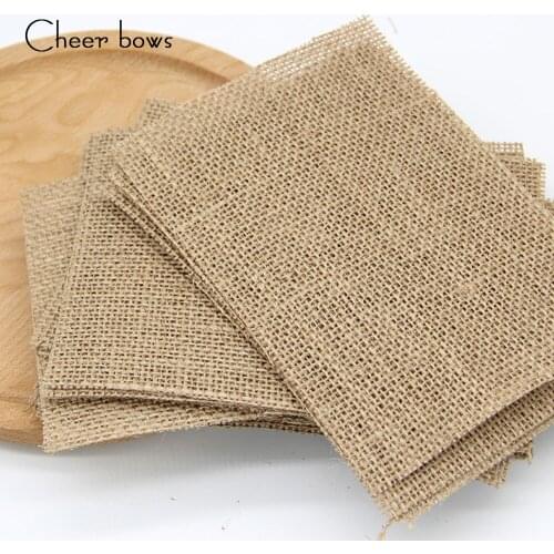 5pcs/lot 100% Natural Jute Thick Fabric For Vintage Table Mat DIY Craft Patchwork Material Canvas DIY Handmade Materials