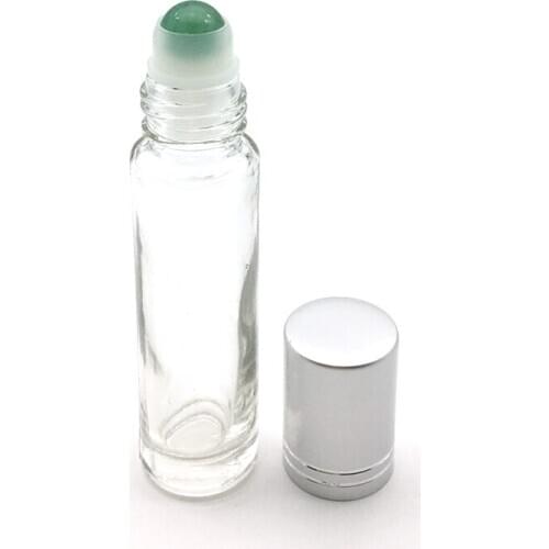 50pcs 10ml Roller Ball Bottle for Perfume Essential Oil Liquid Natural Gemstone Roll On Thick Glass Bottles With Crystal Chips