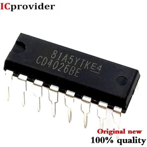 50pcs/lot CD4026BE CD4026 4026 IC COUNTER/DIVIDR DECADE 16-DIP Best quality