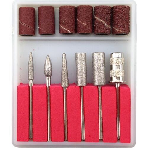 ZKO 6pcs Nail Drill Bits Kit 2.35 rod 6.35mm sanding band file set for Professional Electric Filing Machine Pedicure Nails Tools