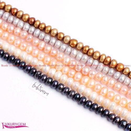 High Quality 6-6.5mm Multicolor Natural Freshwater Pearl Washer Shape DIY Gems Loose Beads Strand 15" Jewelry Making wj412