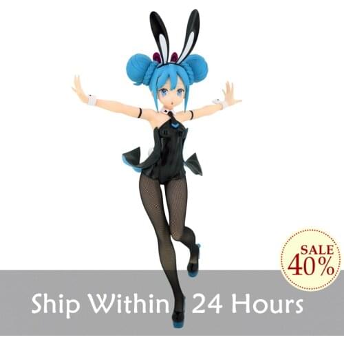 FuRyu Bunny Girl Hatsune Miku figure Anime Boxed Action Figure Anime Hatsune Figures Model Gift Black Rabbit Bicute Buunnies