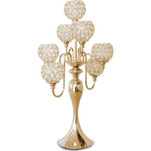 H69cm wedding candelabra wedding centerpiece 7-balls crystal candle holder wedding supply Table centerpiece 10 pcs/lot
