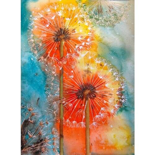 JMINE Div 5D Colorful Dandelion flower Full Diamond Painting cross stitch kits art High Quality Plant 3D paint by diamonds