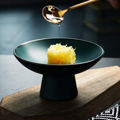 Pottery High Stand Cookie Cake Plates Dessert Dish Snack Tray