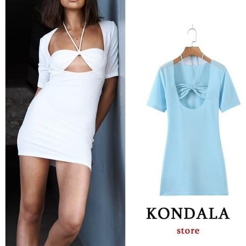 KONDALA Za Fashion 2021 Women Silk Sexy The Starry Night Midi Sling Dress Canvas Summer Backless Female Chic Mujer Vestidos