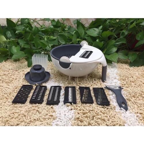 Multifunctional nine-in-one drain basket kitchen knife dishwasher potato silk household slicer slicer kitchen supplies