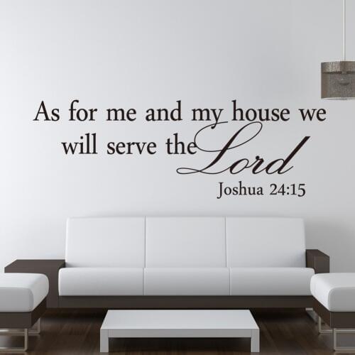 We Will Serve The Lord Christian Wall Paper Decals vintage kitchen Bedroom Living Room Wall Sticker Home decoration