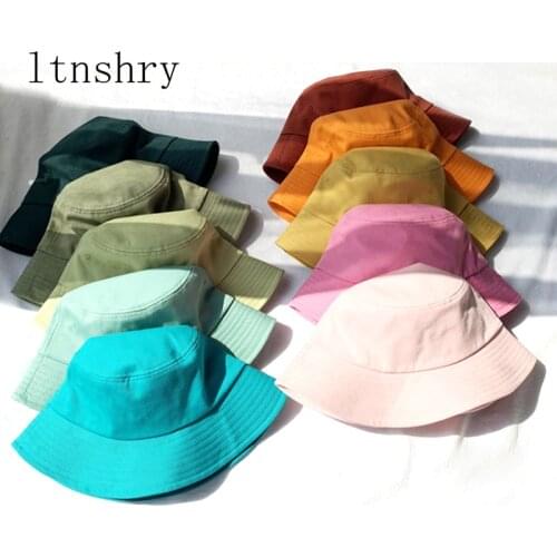 Cotton Bucket Hats Unisex Women Summer Sunscreen Panama Hat Men Pure Color Sunbonnet Fedoras Outdoor Fisherman Hat Beach Cap