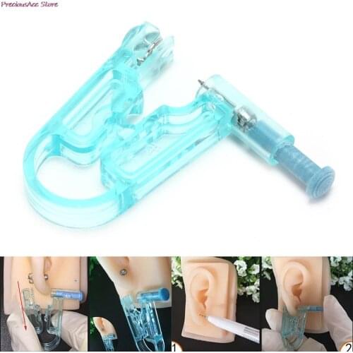 Body Piercing Gun+Stainless Steel Stud Toiletry Kits Top Safety Ear Piercing Kit New Disposable Safe Sterile 1 Set No Pain