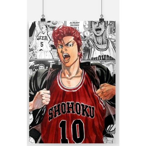 Hanamichi Sakuragi Slam Dunk anime Canvas poster Painting wall Art decor Living room Bedroom Study Home Decoration Prints