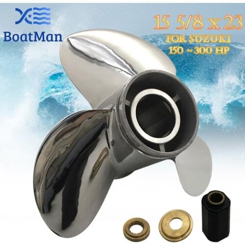Outboard Propeller 15 5/8x23 For Suzuki Engine 150-300 HP Stainless Steel 15 Tooth splines Outlet Boat Parts LH