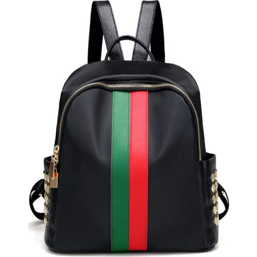 Backpack Rivet Fashion Stripe Womens Backpack Student Bag Trend New backpacks for women