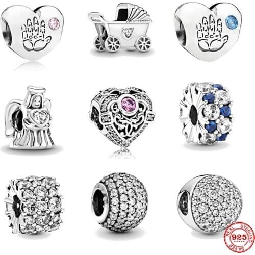 2021 new Baby Boy girl Handprint Charm angle fit Original Pandora charms silver 925 bracelet women jewelry accessories X282