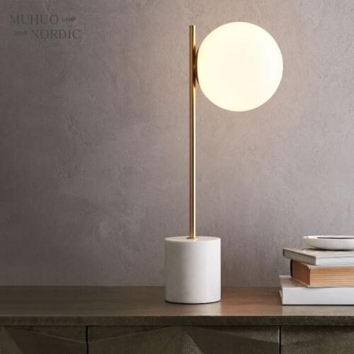 Modern Glass Table Lamps Nordic Simple Bedroom Bedside Reading Desk Lamp Home Decoration LED Table Lights E27 Lamparas Lighting