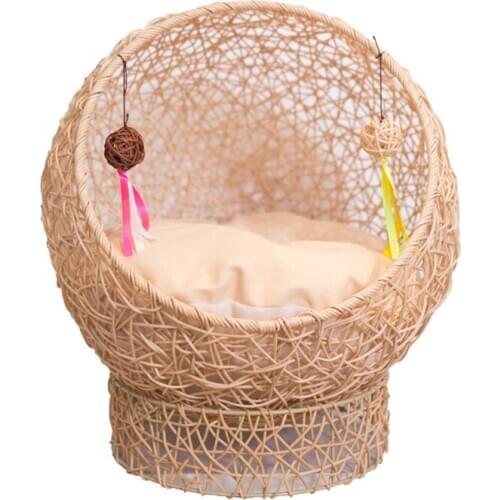 Pet supplies cat litter hand-woven cat climbing frame rattan summer season universal cat house toy cat bed cat room weaving