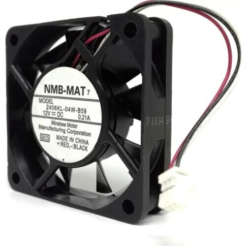 60mm Fan For Minebea 2406KL-04W-B59 12V 0.21A 6015 6CM wire speed durable fan for NMB Dual Ball Bearing 60*60*15mm