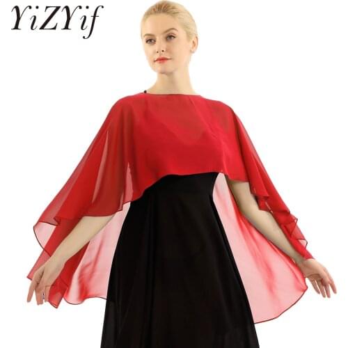Womens Ladies Soft Wedding Capes Wedding Jacket Wraps Chiffon Shrug Bridal Bolero Long Shawl and Wraps Evening Wedding Cover Up