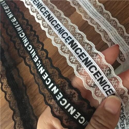 2.5 cm wide black lace white letters big neckline ruffles lace trim transformation diy decoration tape fashion shoulder belt
