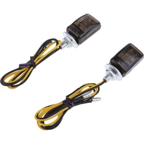 2 x Motorcycle Motorbike Mini Amber LED Indicators Turn Signals 6 mm Thread for Harley