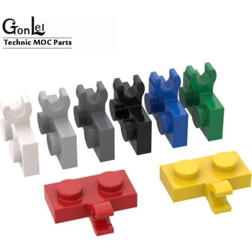 30Pcs/lot Plates Special Plate Special 1 x 2 with Clip Horizontal on Side 11476 MOC Building Blocks Bricks DIY Toys Parts Gifts