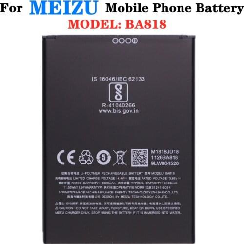 3000mAh Replacement Battery For Meizu BA818 Mobile Phone Battery