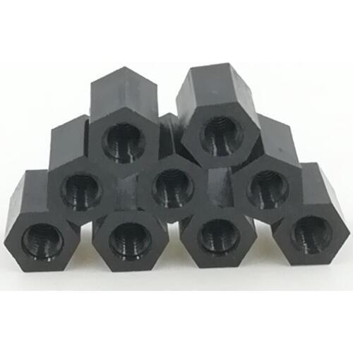 50PCS black Nylon spacer standoff M2 M2.5 m3 M4 Male to Female Black Nylon Standoff spacer