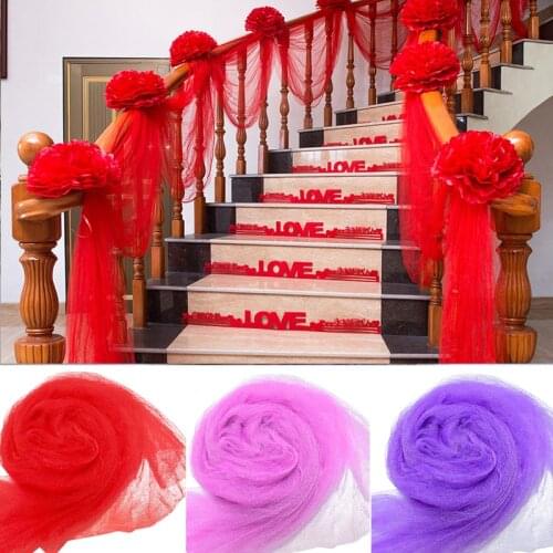 9*1.5m Wedding Tulle Roll Red Pink Soft Tulle Mesh Fabric Netting Gauze For DIY Home Romantic Wedding Decor Supplies Baby Shower