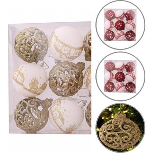 9Pcs Practical Delicate Craft Festival Balls Pendants Tear Resistant Christmas Balls Ornaments Decorative for Home