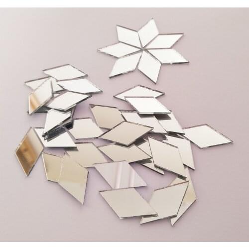 200PCS Diamond Mirror Mosaic Tiles, Glass Mirror Mosaic, Craft Supplies, Mosaic Real Glass Mirrors
