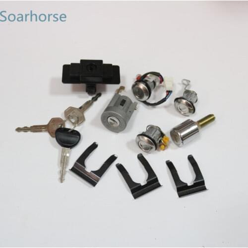 Soarhorse car Ignition+Glove box+Spare tire+Door Lock Cylinder & Key Set for Mitsubishi Pajero montero MK2 2nd V32 4G54