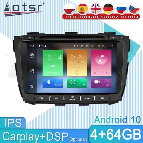 4+64G For KIA SORENTO 2012 2013 2014 Car Multimedia Player Stereo Android Audio Radio Tape Recorder GPS Navigation PX6 Head Unit