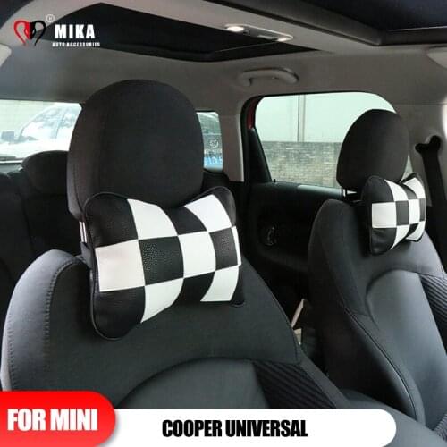 Headrest For Mini Cooper F54 F55 F56 F60 R55 R56 R60 Car Microfiber PU Leather Universal Neck Pillows PP Cotton Auto Accessorie