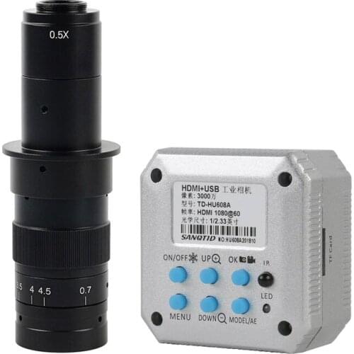 16MP 1080P HDMI/USB Output HD Digital Video Microscope Camera TF Card Video Remote Control With 180X Or 300X C-mount Zoom Lens
