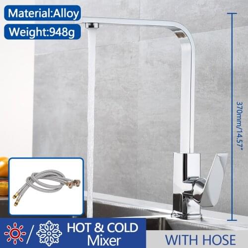 Free Shipping Chrome Kitchen Mixers Faucet Wall Mounted Cold & Hot Water Sink Tap 360 Degree Swivel Single Hole Tap