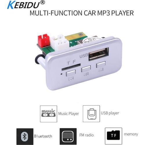 Kebidu 12V MP3 WMA Wireless Bluetooth 5.0 Decoder Board Audio Module USB FM TF Radio AUX input For Car